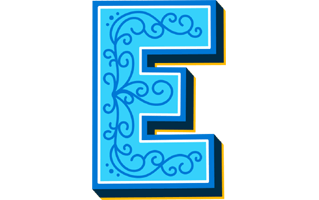 E Sticker PNG