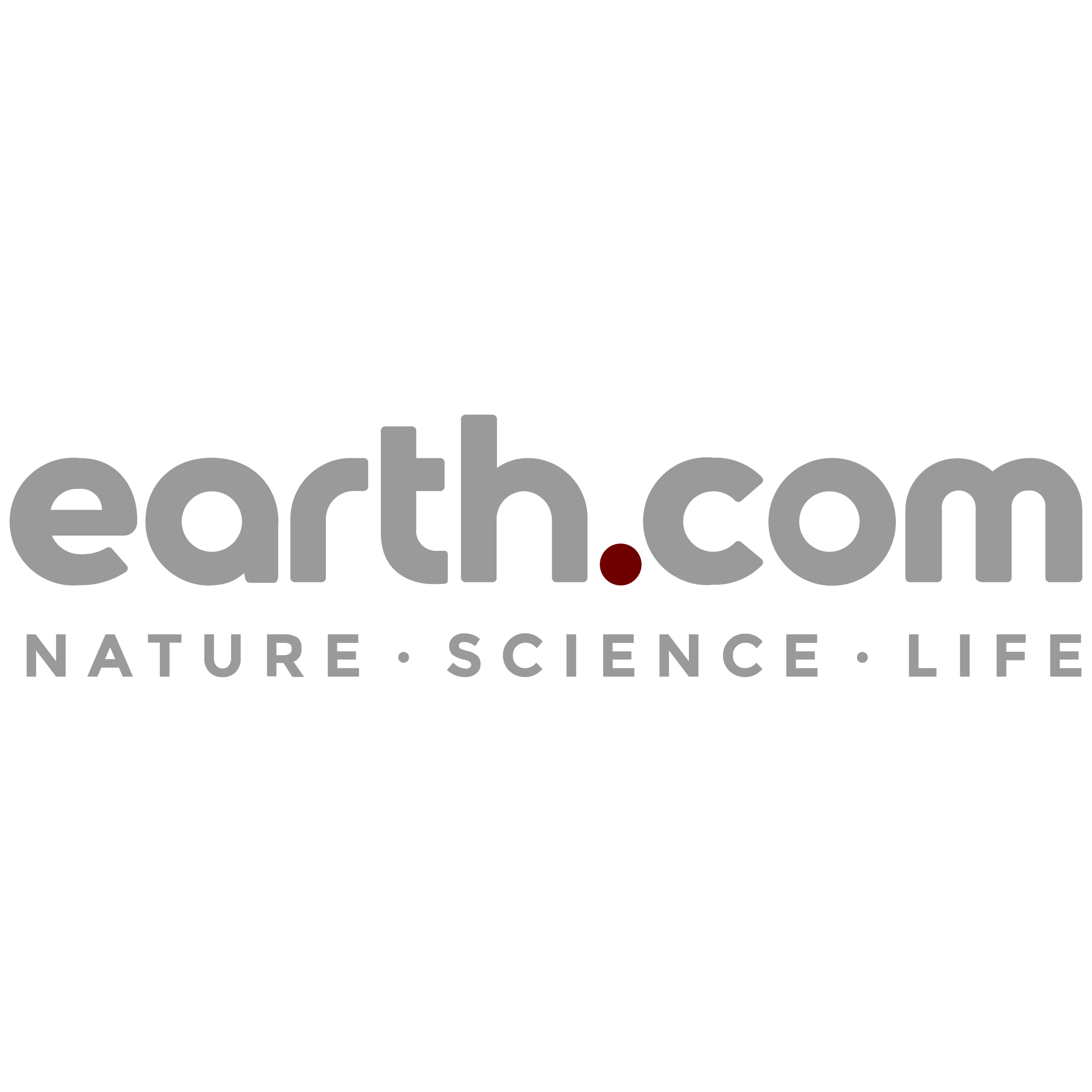 Earth.com White Tagline Logo Transparent Photo