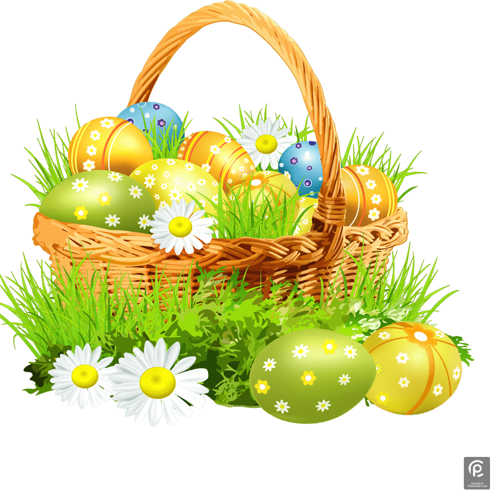 Easter Egg Basket  Transparent Photo