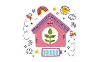 Eco House Free Sticker PNG