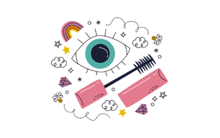 Eye Mascara Sticker PNG