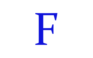 F Alphabet Blue PNG