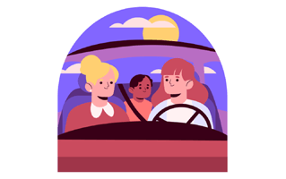 Family Car Sticker PNG