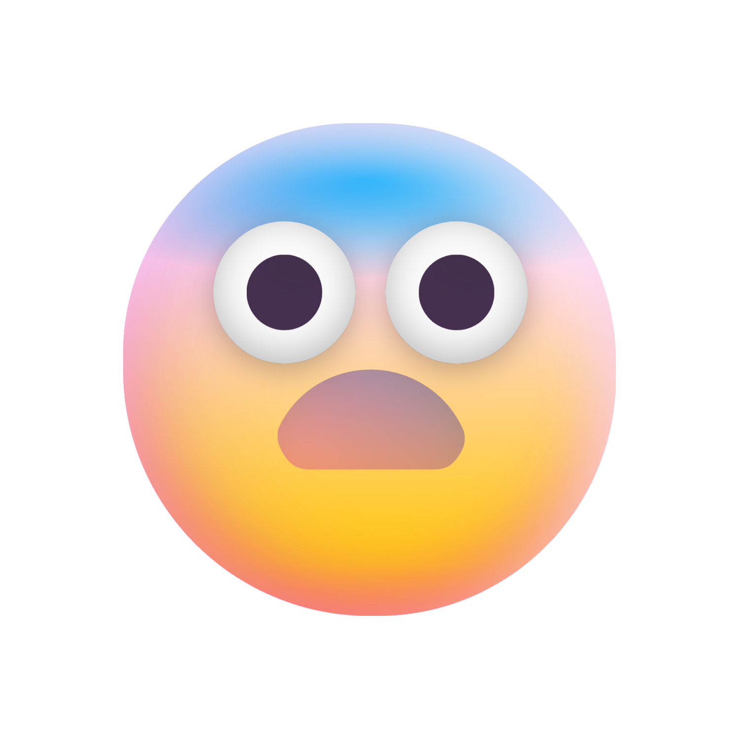 Fearful Face Emoji Transparent Picture