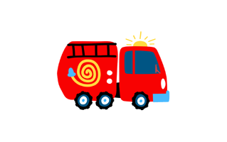 Firefighter Car Free Sticker PNG