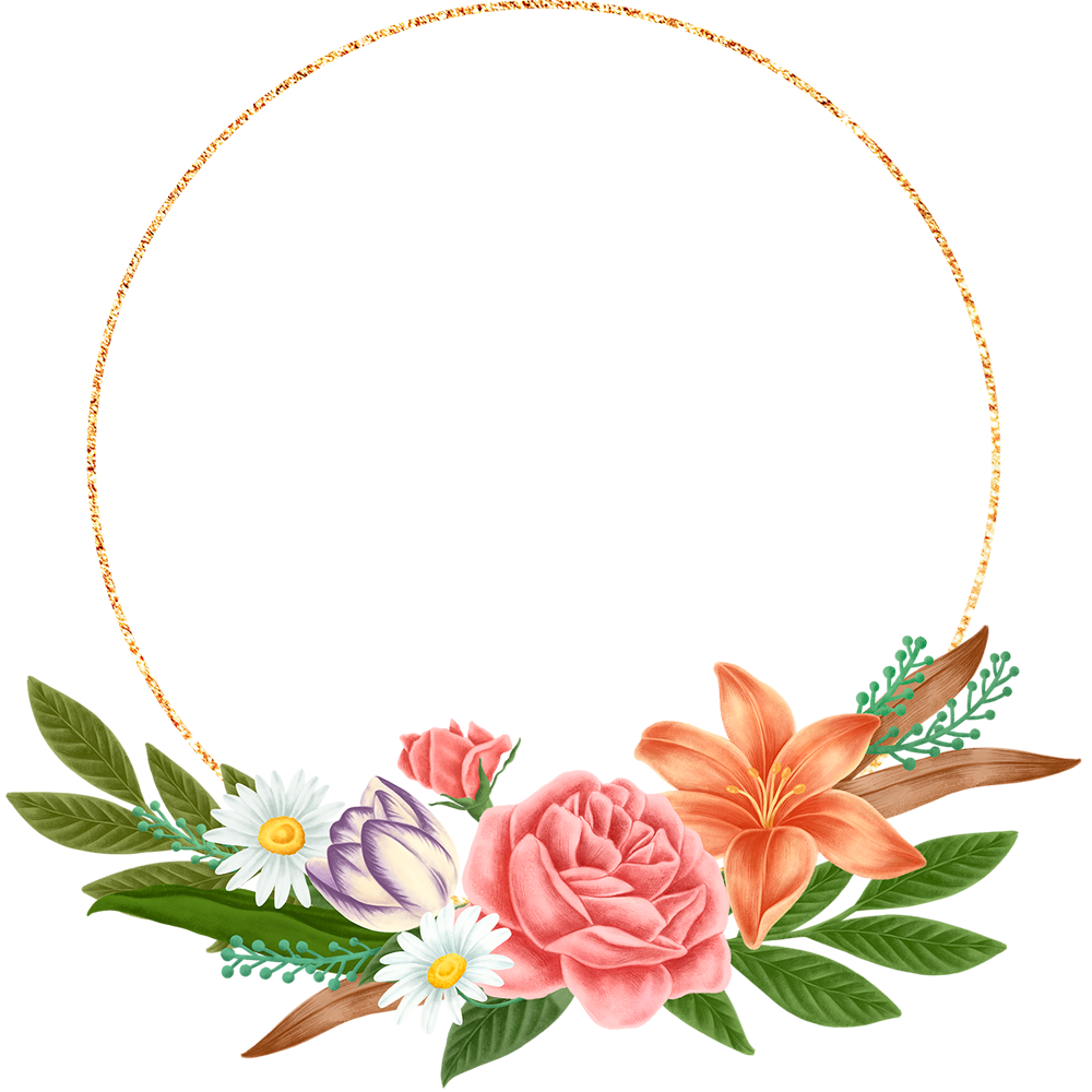 Floral Round Frame Transparent Image