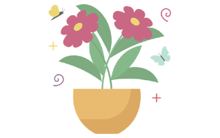 Flower Pot Sticker PNG