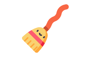 Flying Broom Sticker PNG