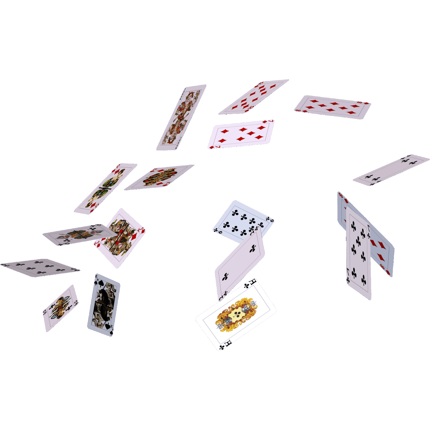Flying Cards  Transparent Clipart