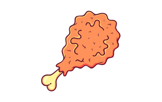 Fried Chicken Sticker PNG