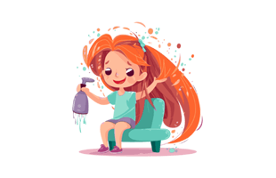 Girl Hair Free Sticker PNG