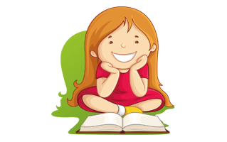 Girl Reading Book PNG