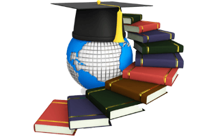 Globe And Books PNG