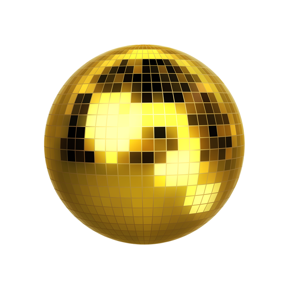 Gold Disco Ball Transparent Picture