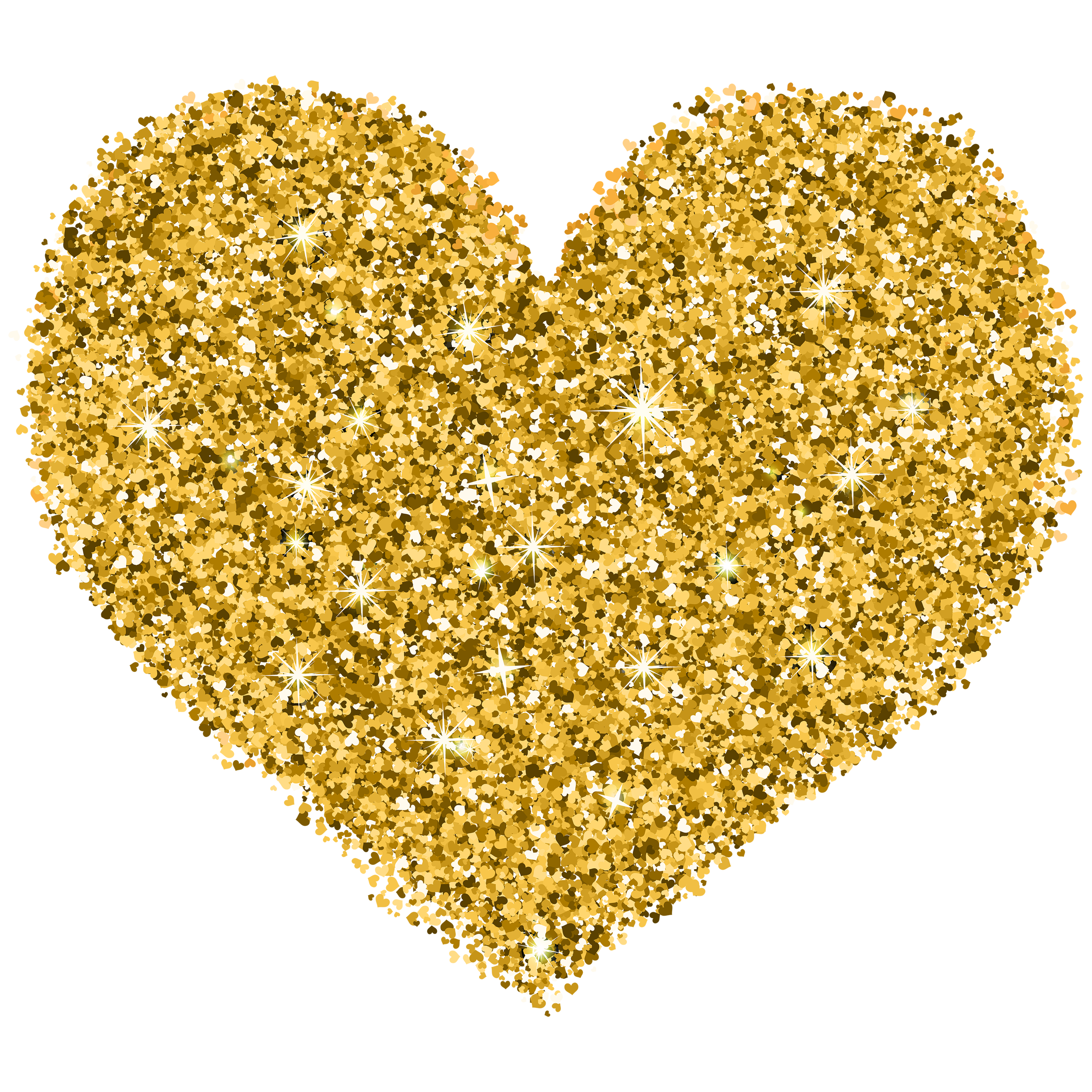 Golden Heart Transparent Image