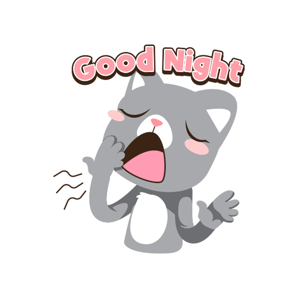Good Night Free Sticker Transparent Image