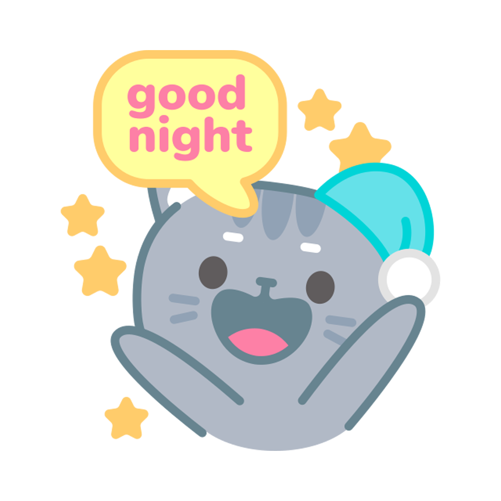 Good Night Free Sticker Transparent Clipart
