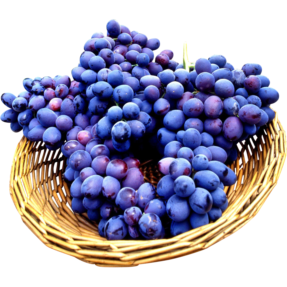 Grapes In Basket Transparent Picture