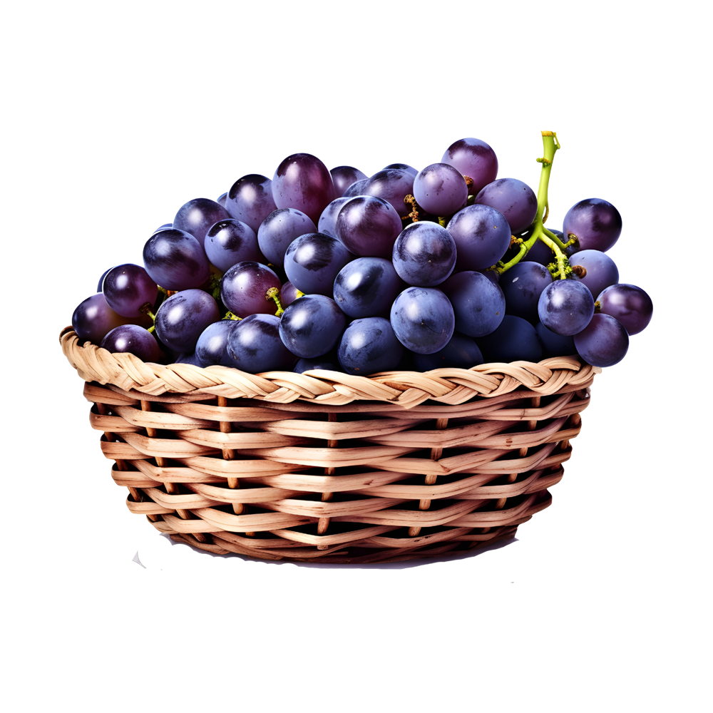 Grapes In Basket  Transparent Clipart