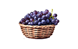 Grapes In Basket PNG