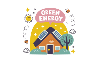 Green Energy Sticker PNG