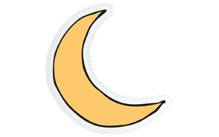 Half Moon Free Sticker PNG