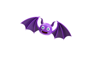 Halloween 3D Bat PNG