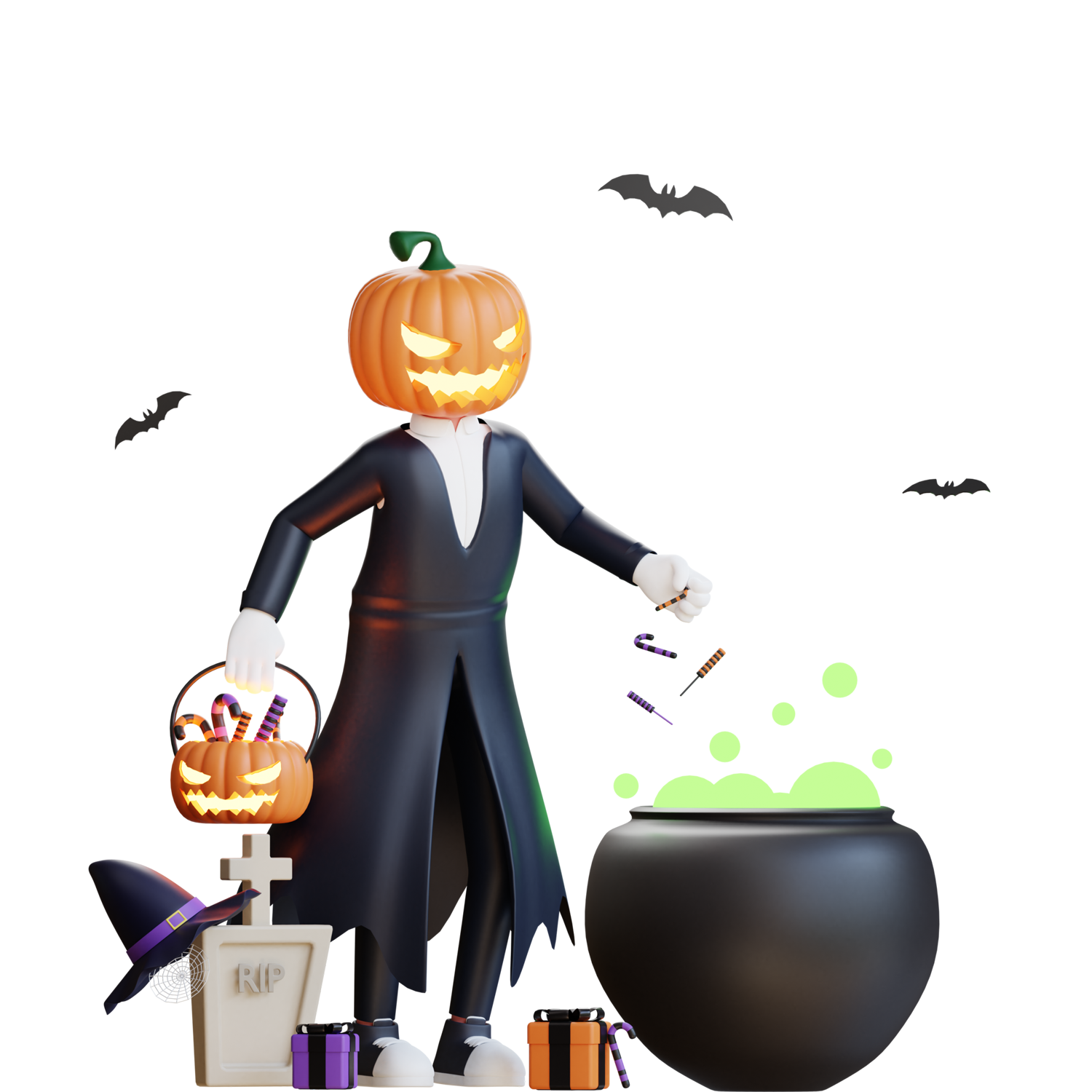 Halloween 3D Characters Transparent Image