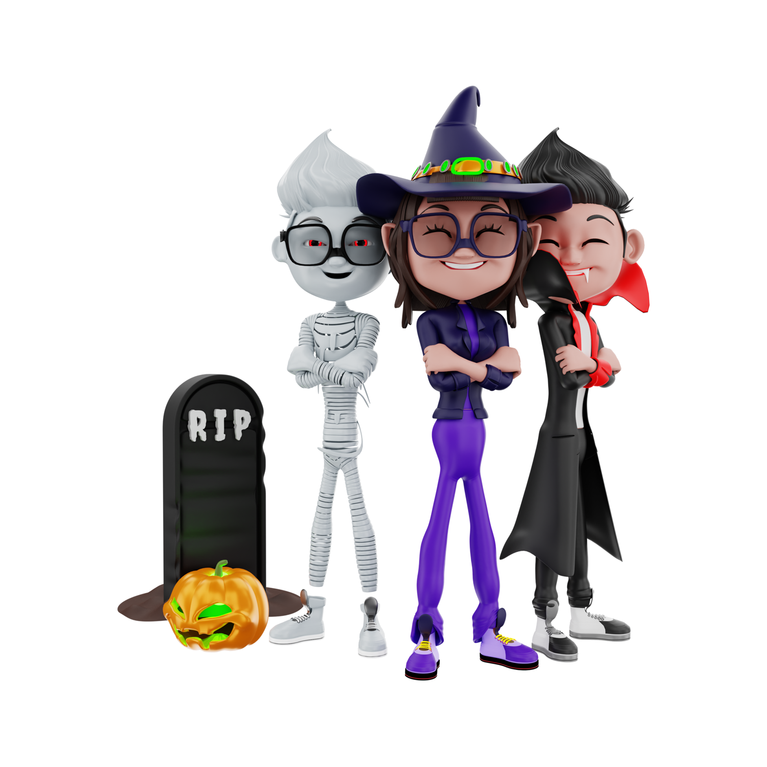 Halloween 3D Characters Transparent Photo