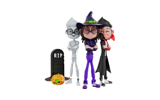 Halloween 3D Characters PNG