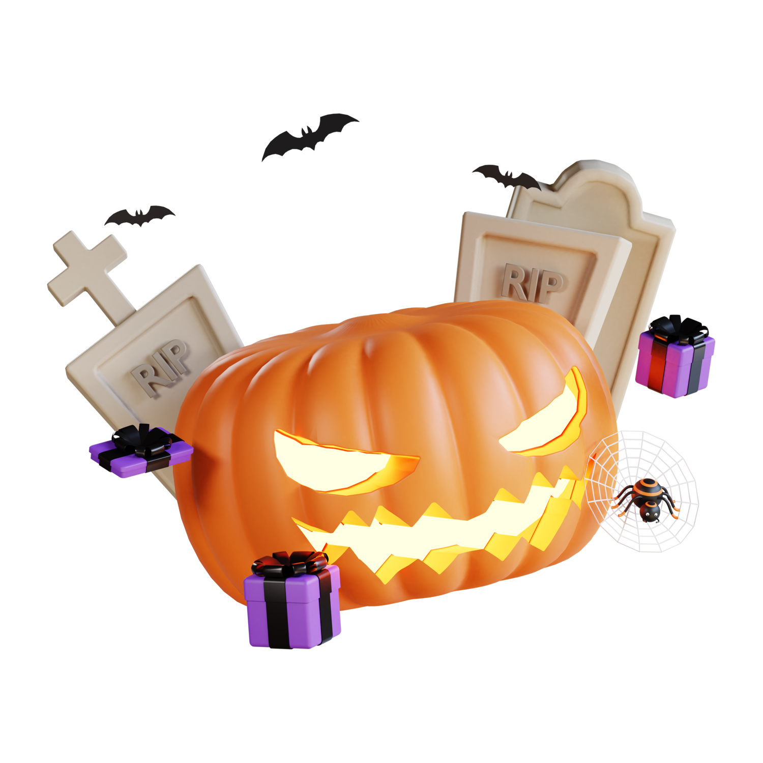 Halloween 3D Icon Transparent Image