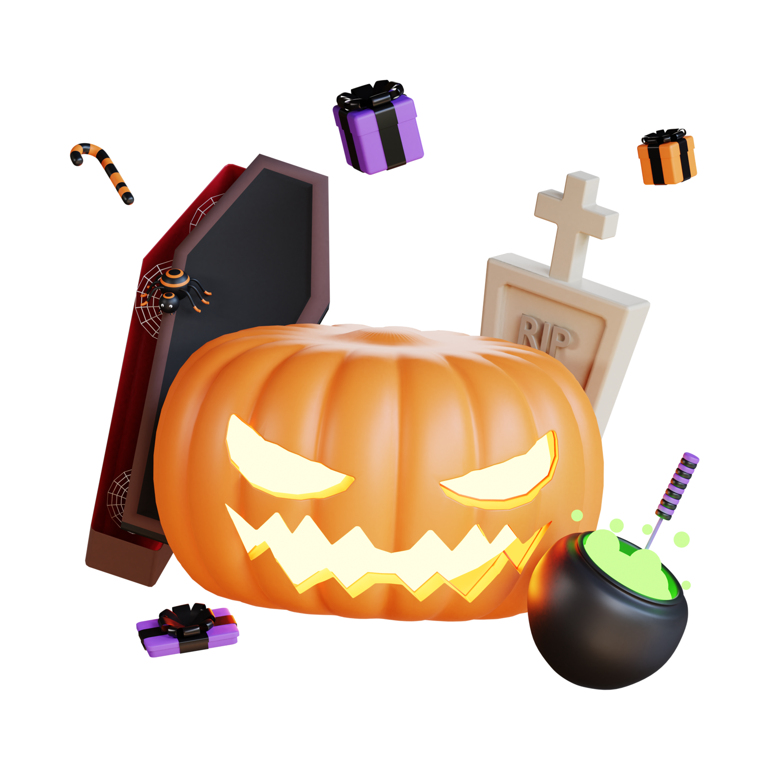 Halloween 3D Icon  Transparent Picture