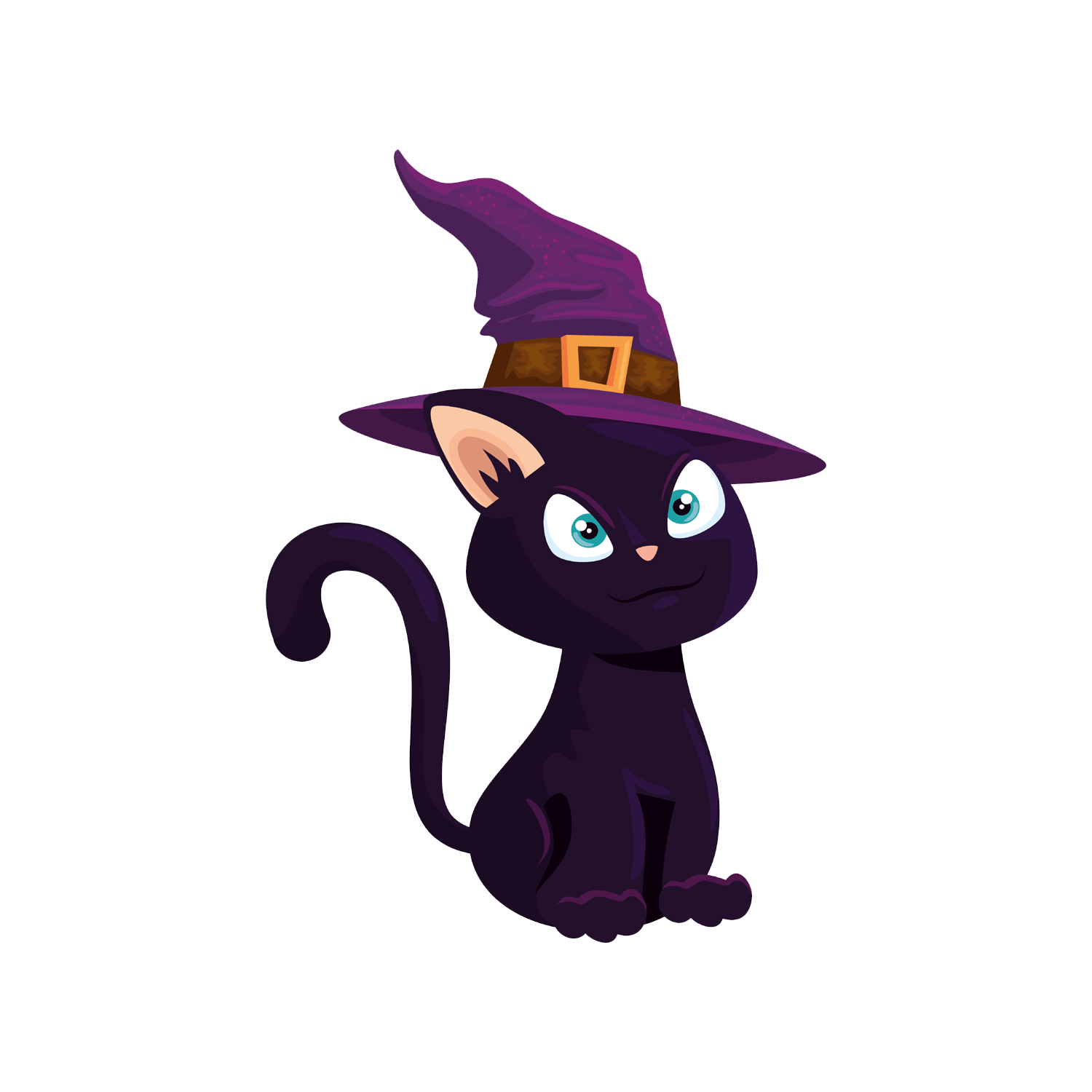 Halloween Cat In Witch Hat Transparent Gallery