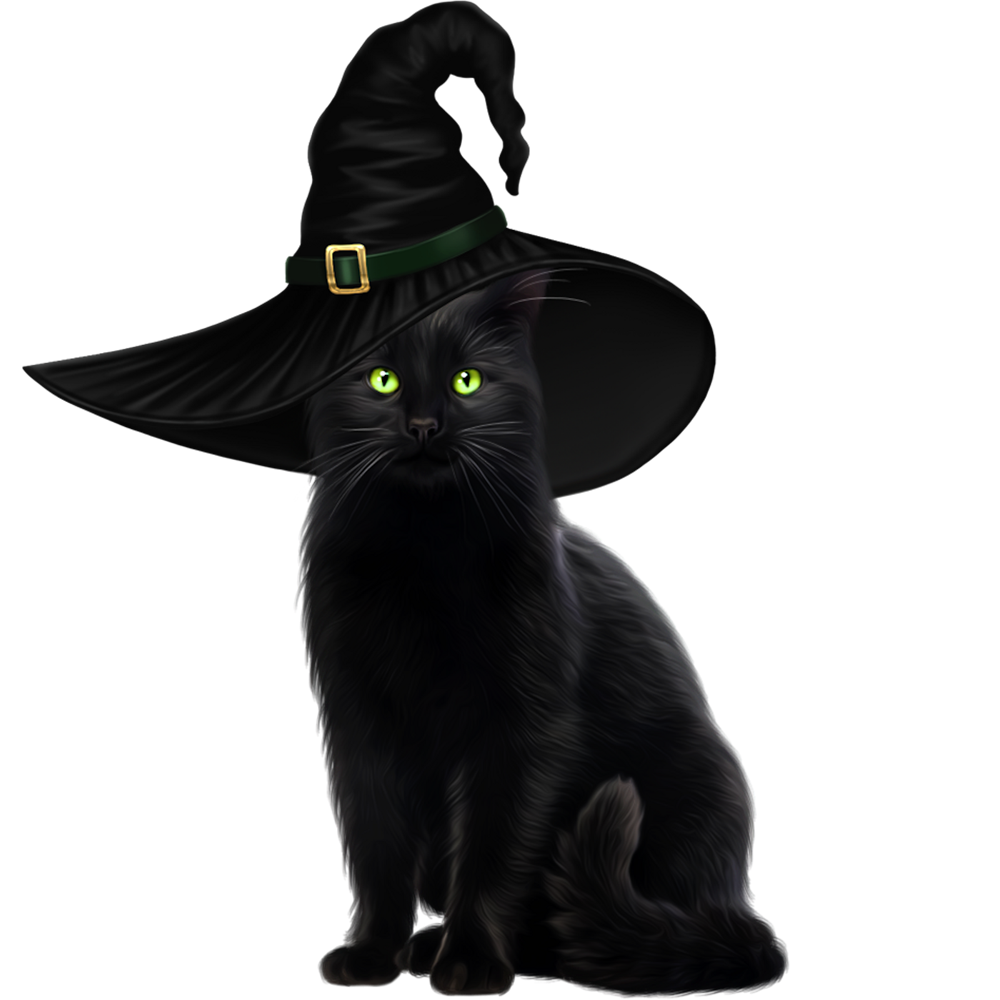 Halloween Cat With Hat Transparent Clipart
