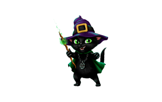 Halloween Cat With Hat PNG
