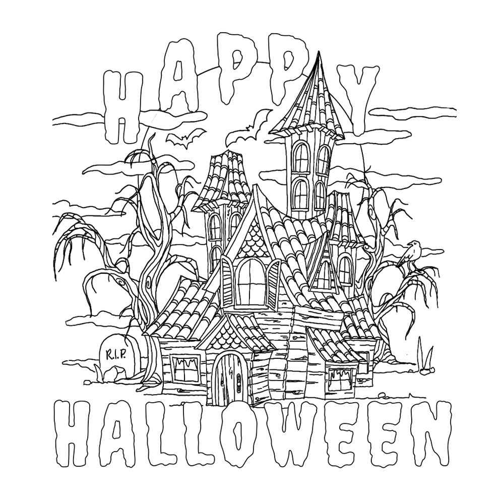 Halloween Coloring Page  Transparent Image