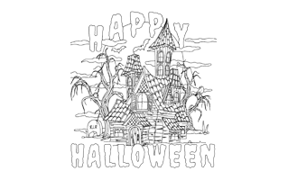 Halloween Coloring Page PNG