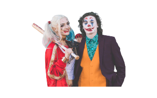 Halloween Couple Clown Costume PNG