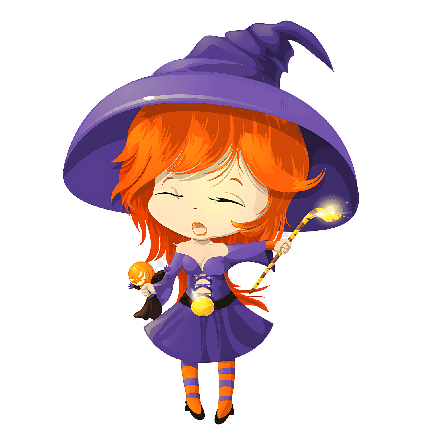Halloween Cute Witch Transparent Clipart