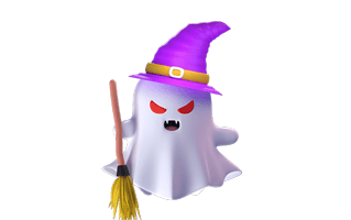 Halloween Ghost With Hat PNG