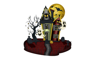 Halloween Hunted House PNG