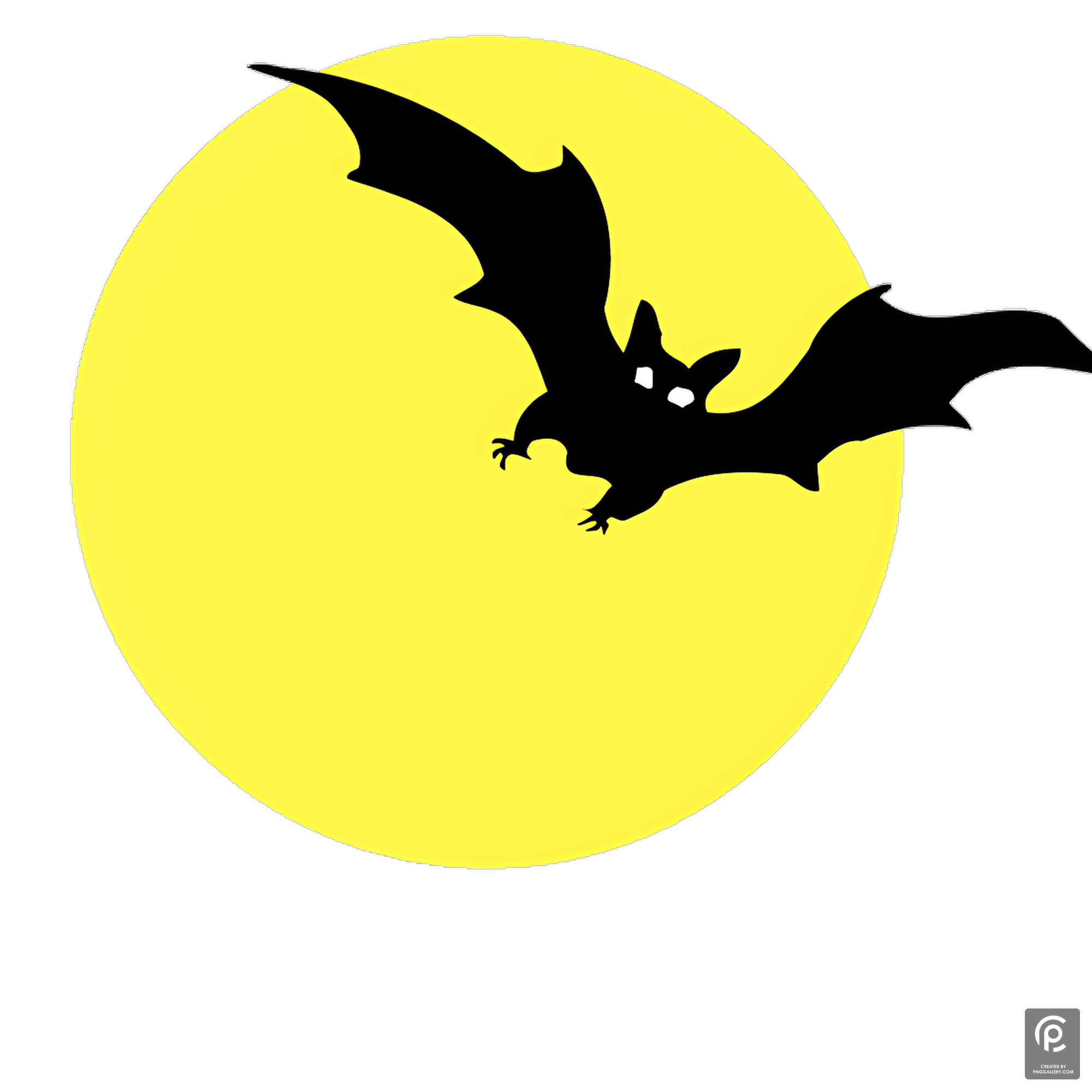 Halloween Moon And Bat Transparent Photo