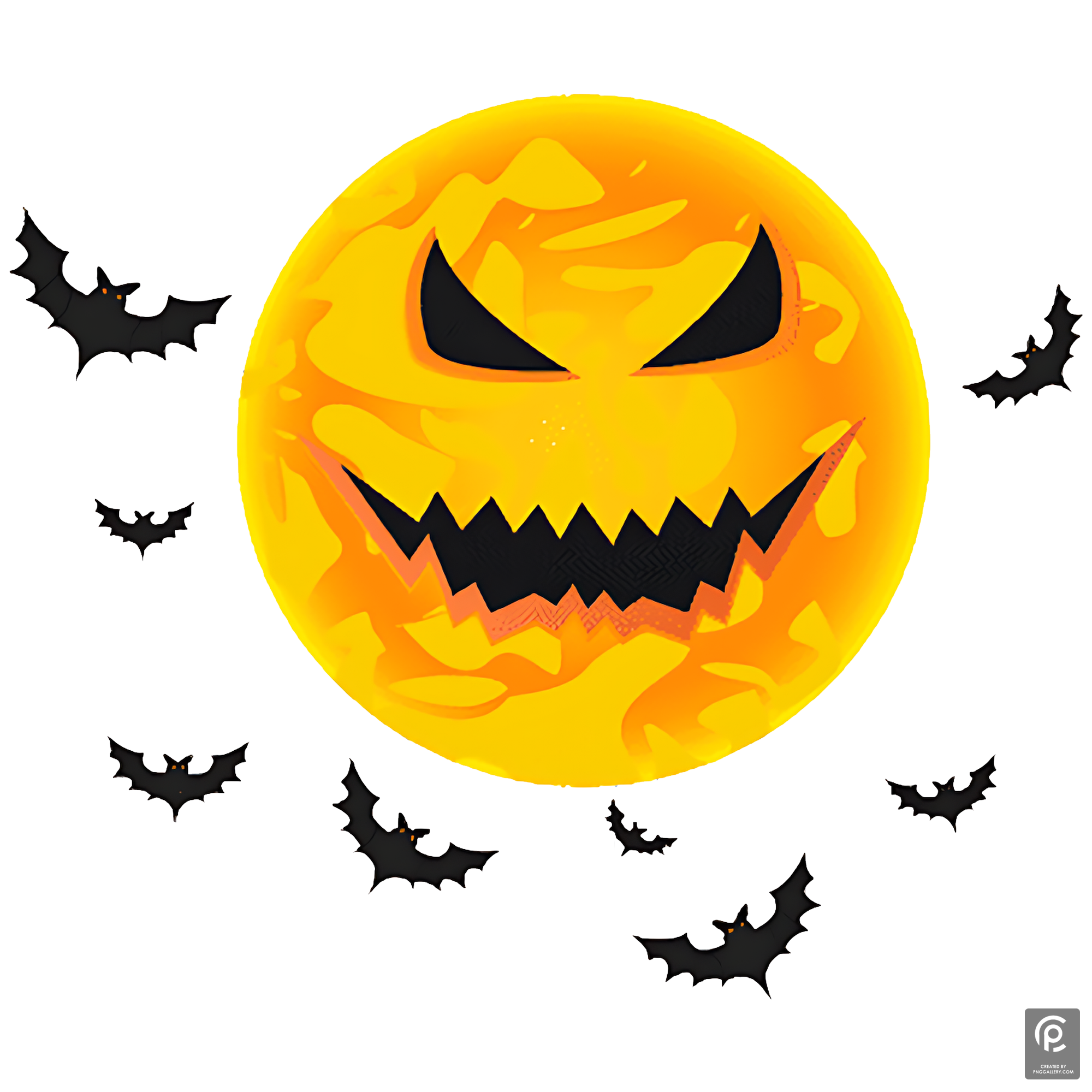 Halloween Moon And Bat Transparent Picture