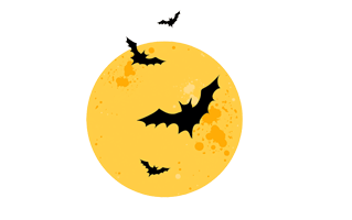Halloween Moon And Bat PNG