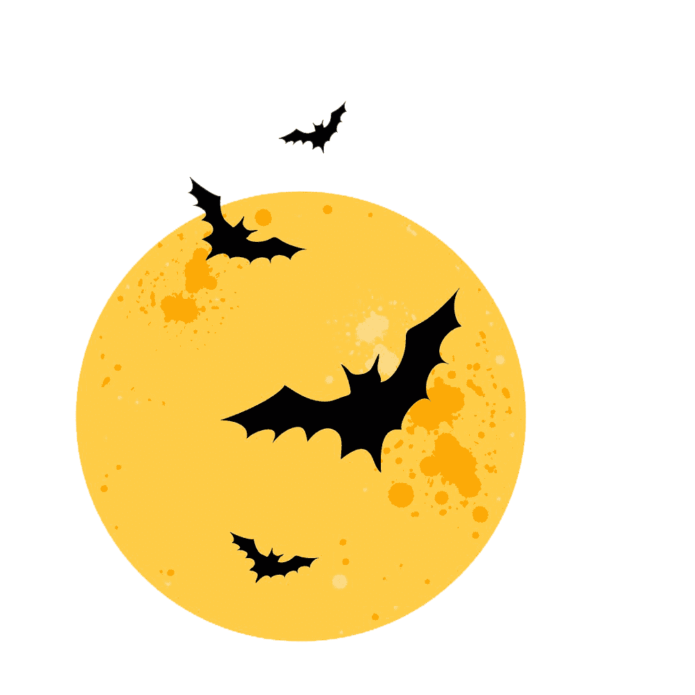Halloween Moon With Bat  Transparent Image