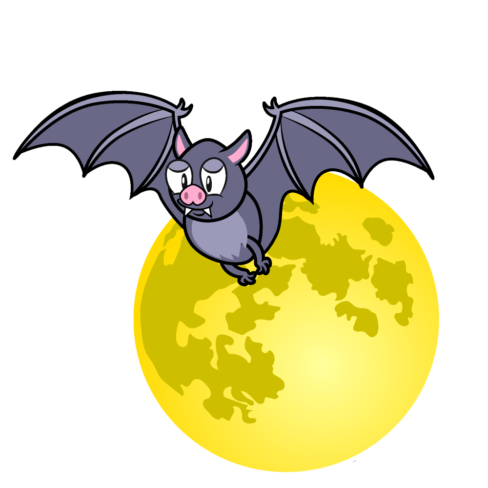 Halloween Moon With Bat  Transparent Photo