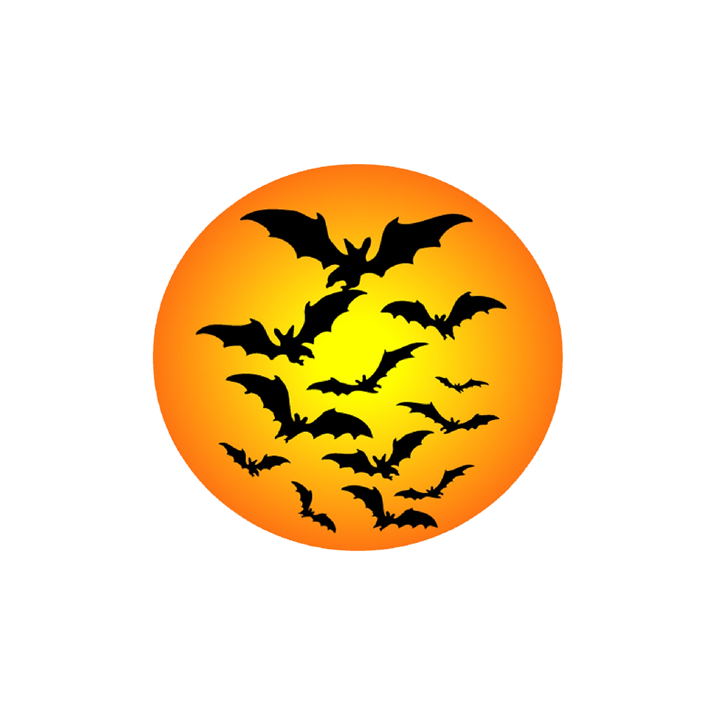 Halloween Moon With Bat  Transparent Clipart