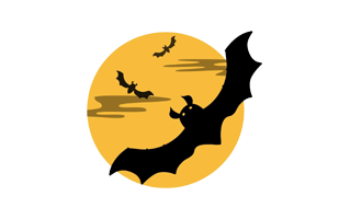 Halloween Moon With Bat PNG