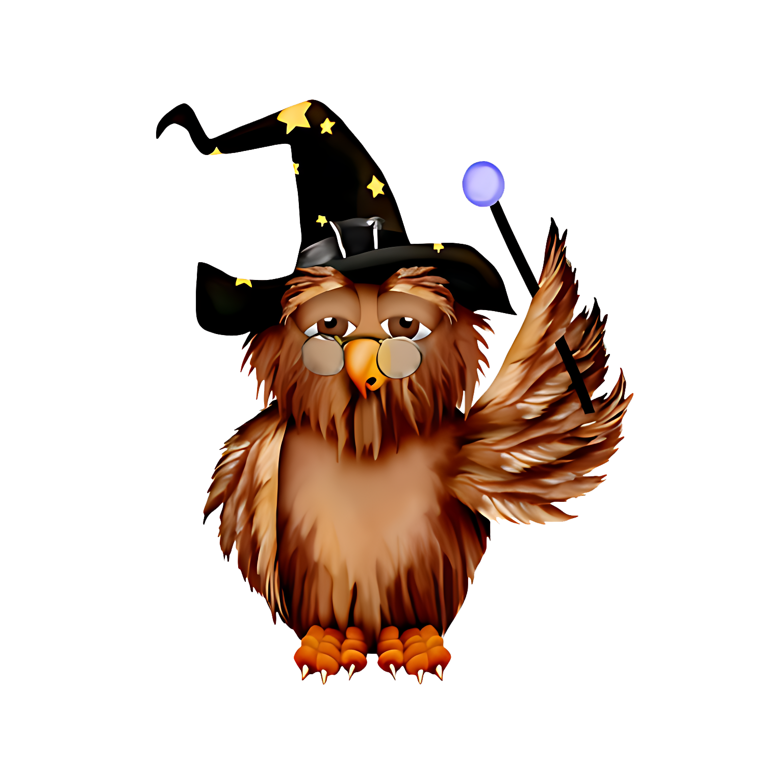 Halloween Owl In Witch Hat Transparent Clipart