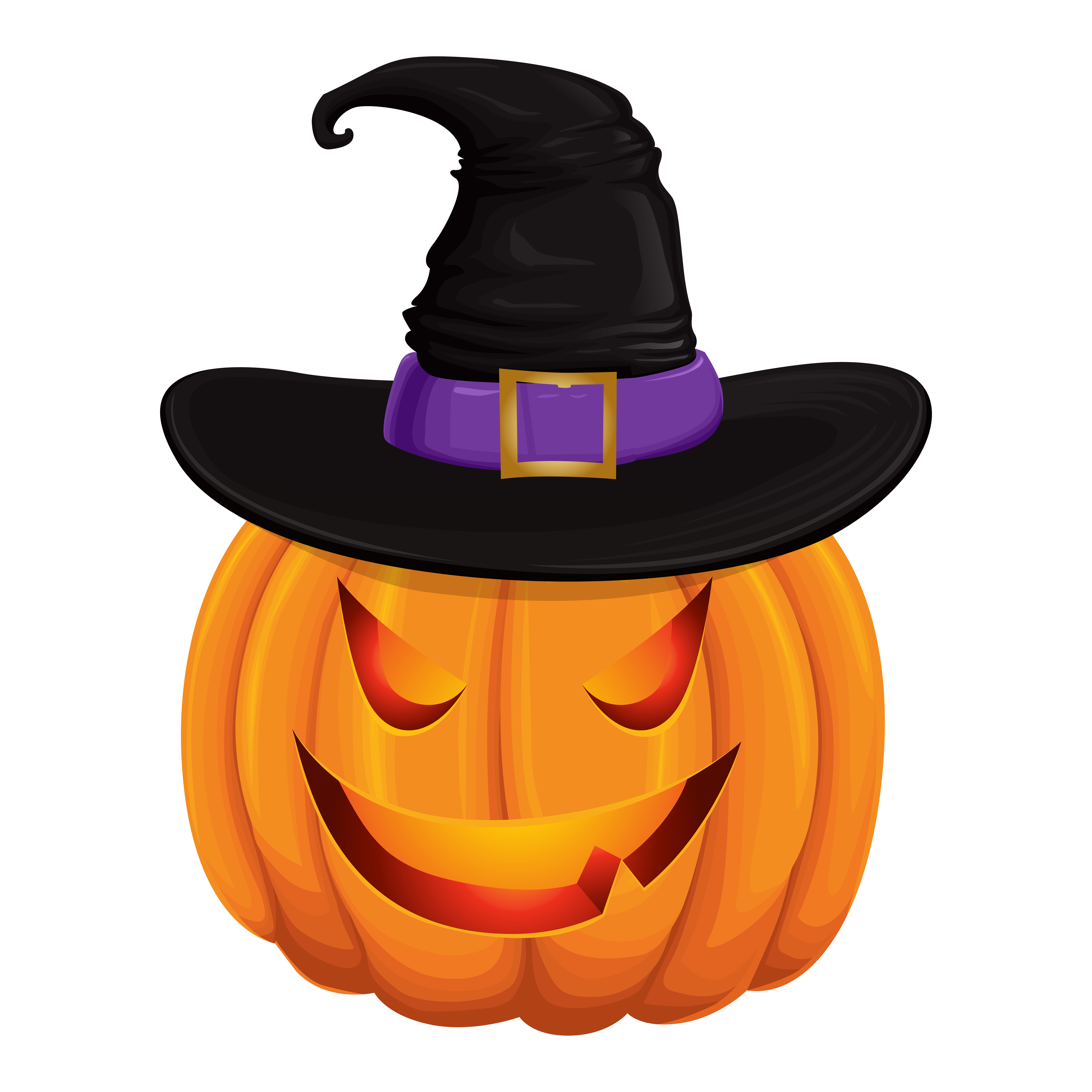 Halloween Pumpkin With Witch Hat Transparent Gallery